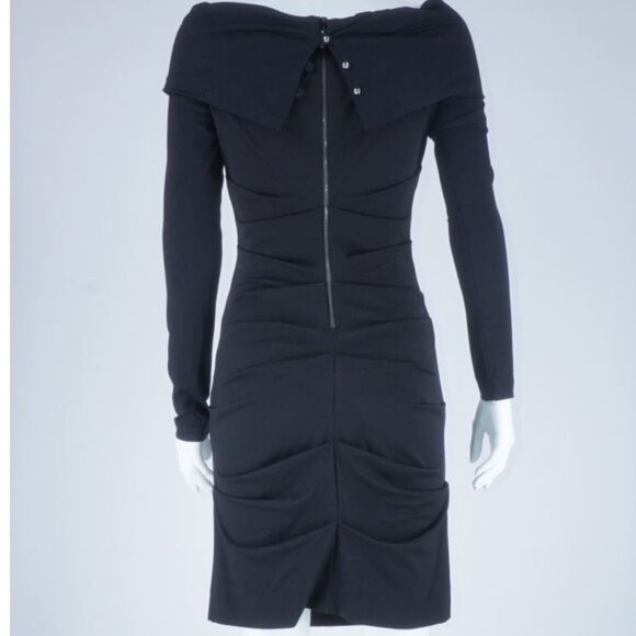 NWT Nicole Miller Artelier Ruched Dress w/ Back Zipper- Black - Picture 5 of 6